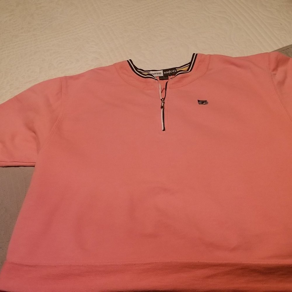 Jamie Sadock XL peach 1/4 zip sweatshirt. French terry bands. Great!
